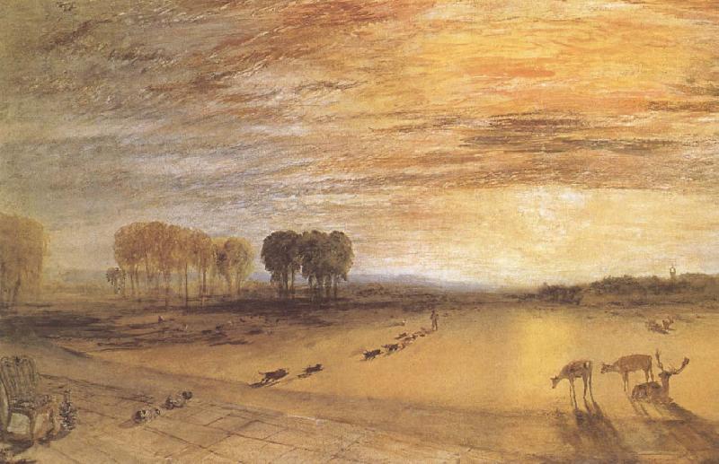 J.M.W. Turner Petworth Park,with Lord Egremont and his dogs oil painting image
